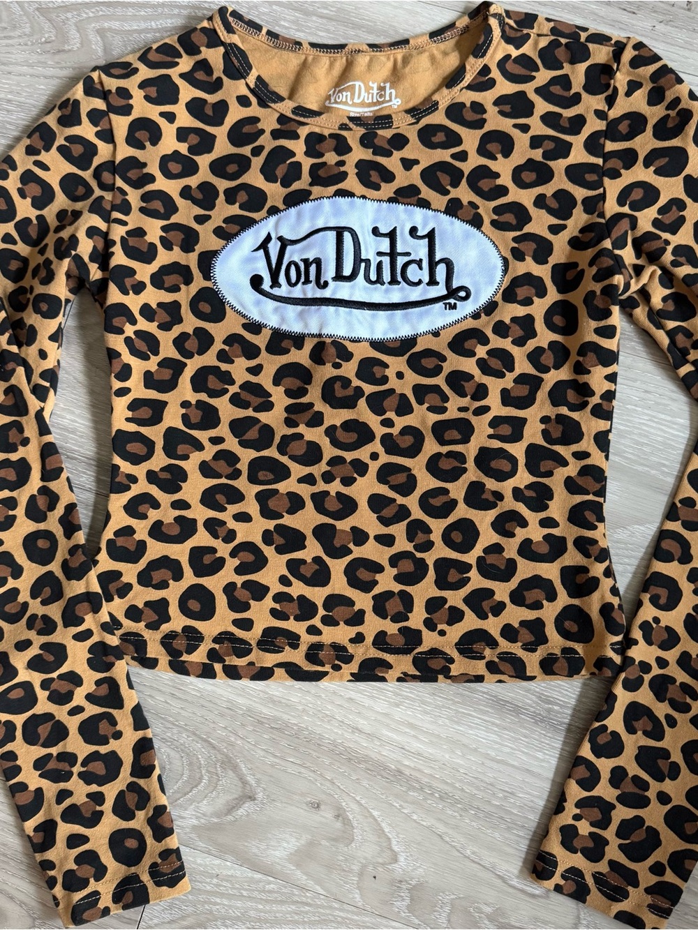 Von Dutch Leopard Print Long Sleeve Tee